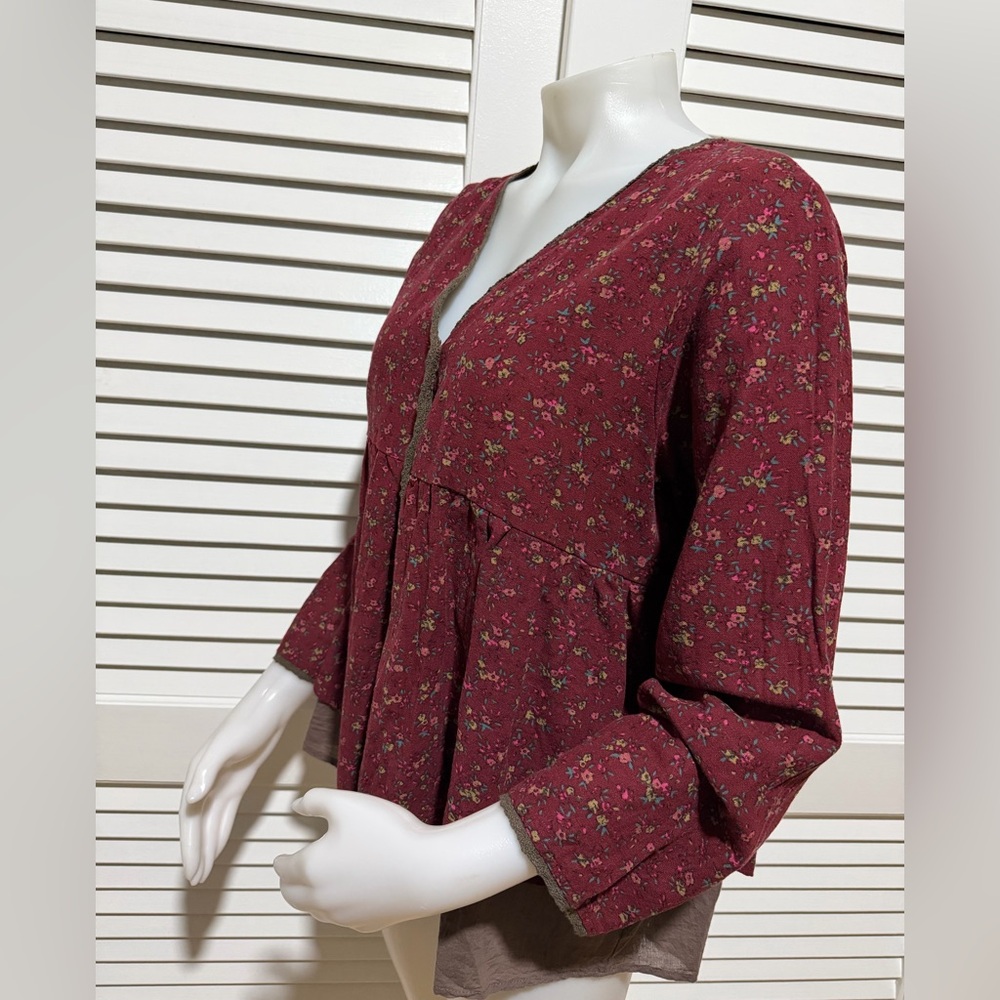 Boho Floral Layered Top/Cardigan – One Size - Picture 3 of 4